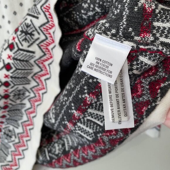 Breckenridge Womens SM White Nordic Snowflake Cotton Zip Sweater Fair Isle Knit - Picture 4 of 7